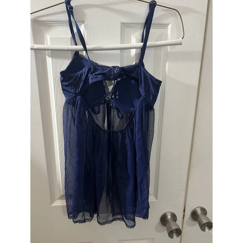 Victoria Secret Babydoll Lace Lingerie‎ Sheer Bra Top Dress 38C Date Night